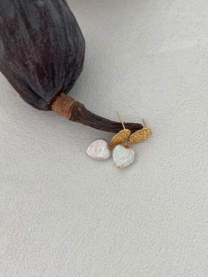 Heart of Pearl Earrings – 18K Gold Vermeil - SOLIS
