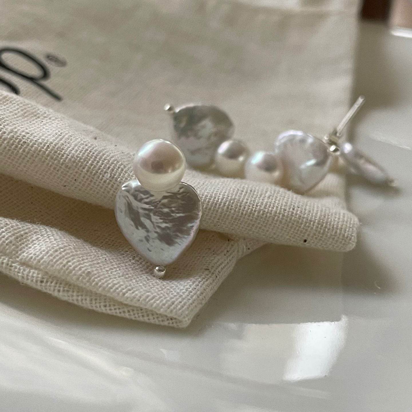 Heart & Glow Pearl Studs - SOLIS