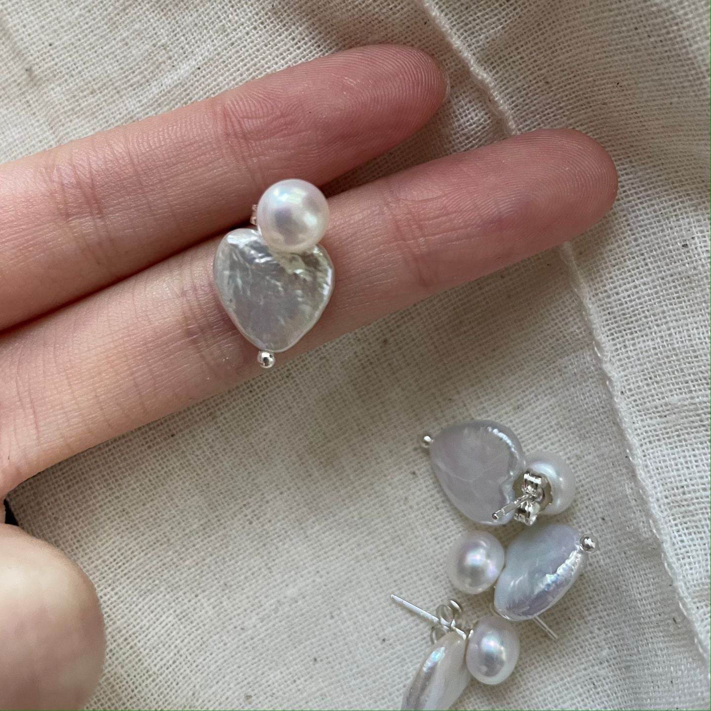 Heart & Glow Pearl Studs - SOLIS