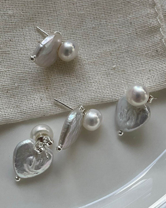 Heart & Glow Pearl Studs - SOLIS
