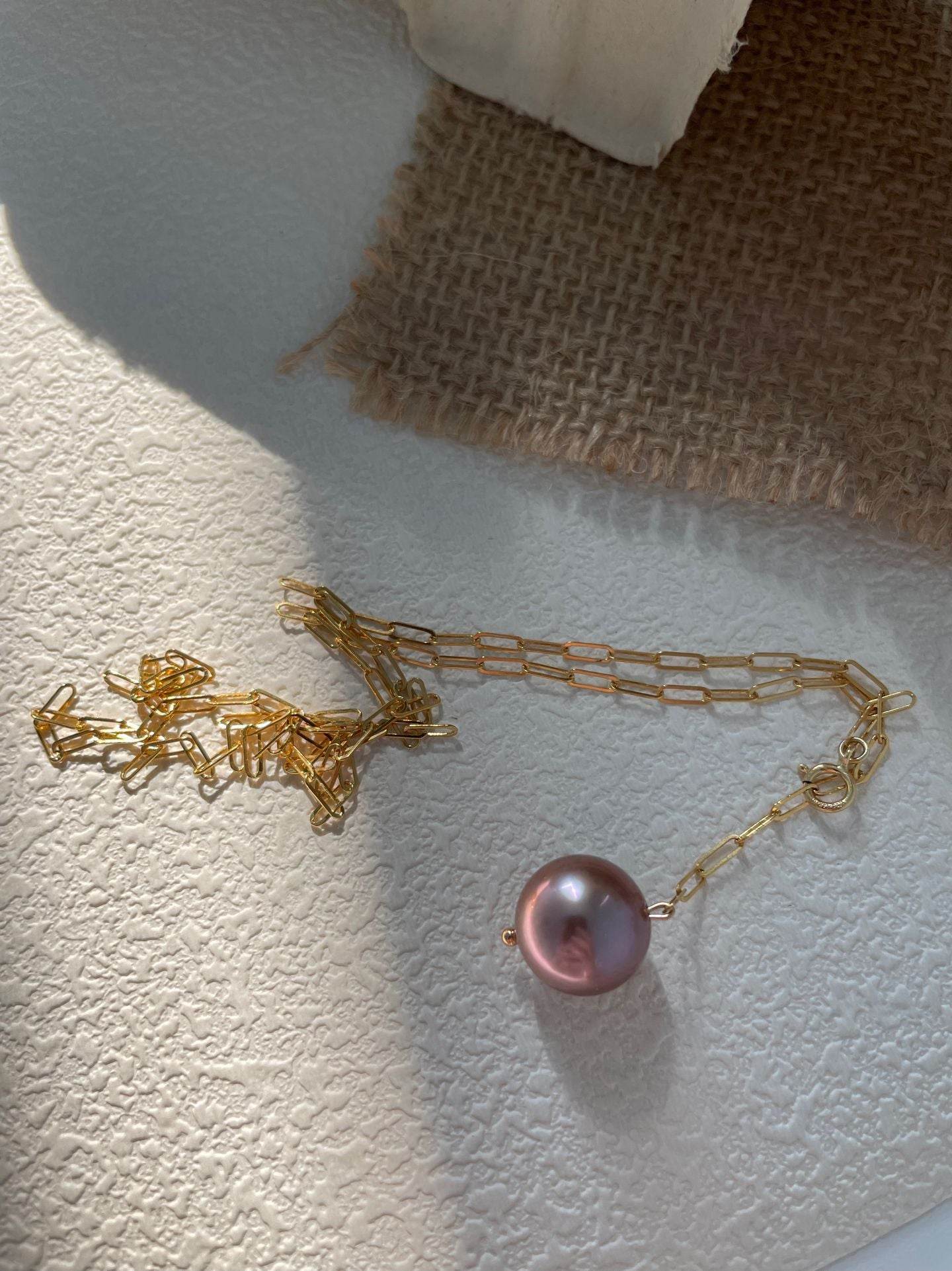 “Violet Drop” Single Pearl Necklace - SOLIS