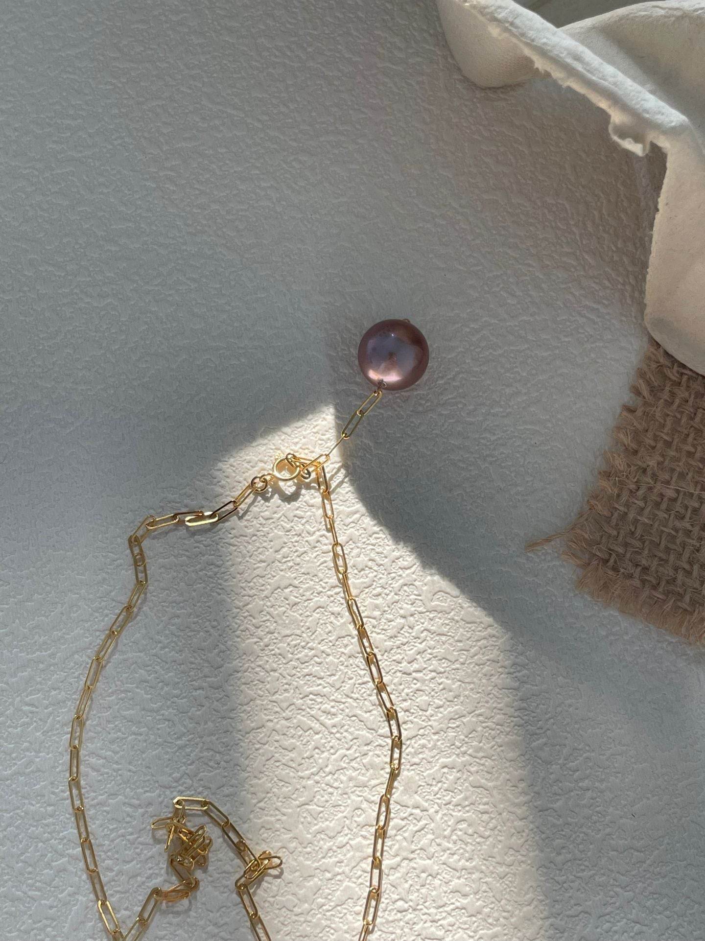 “Violet Drop” Single Pearl Necklace - SOLIS