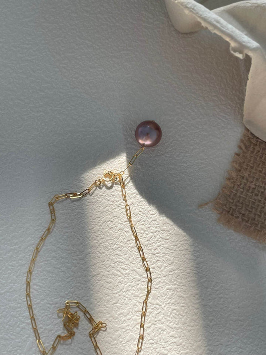 “Violet Drop” Single Pearl Necklace - SOLIS