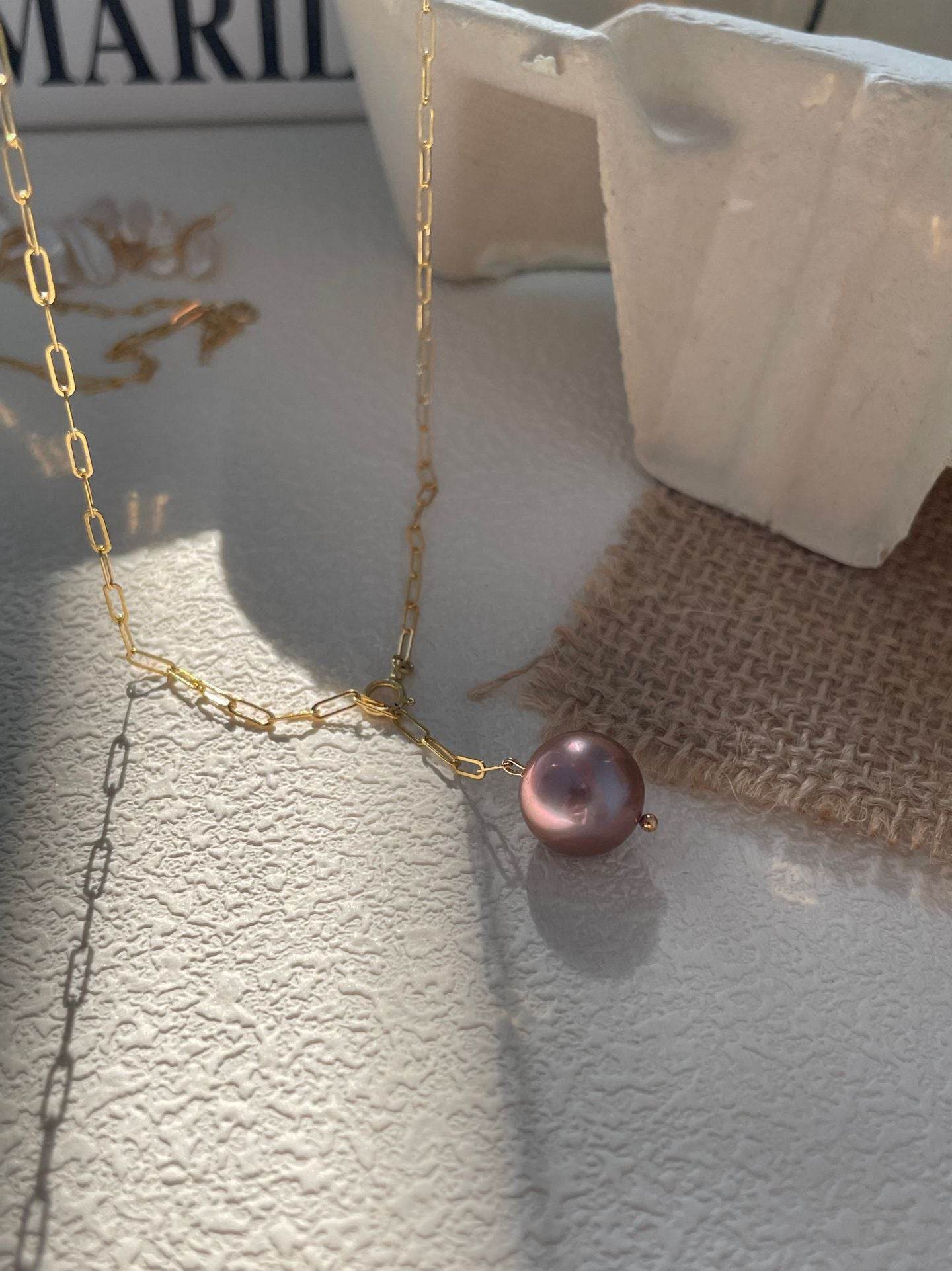“Violet Drop” Single Pearl Necklace - SOLIS