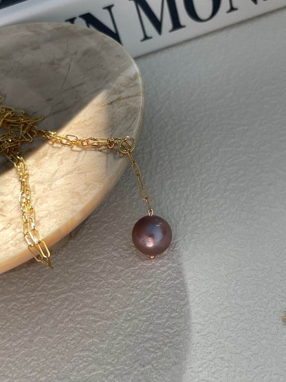 “Violet Drop” Single Pearl Necklace - SOLIS