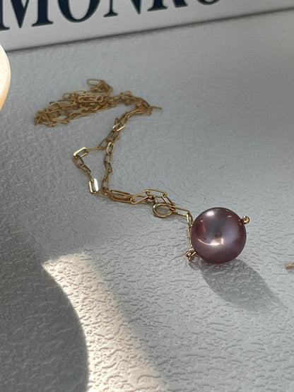 “Violet Drop” Single Pearl Necklace - SOLIS