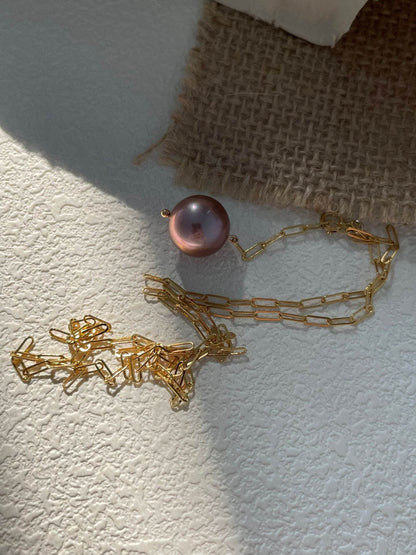 “Violet Drop” Single Pearl Necklace - SOLIS