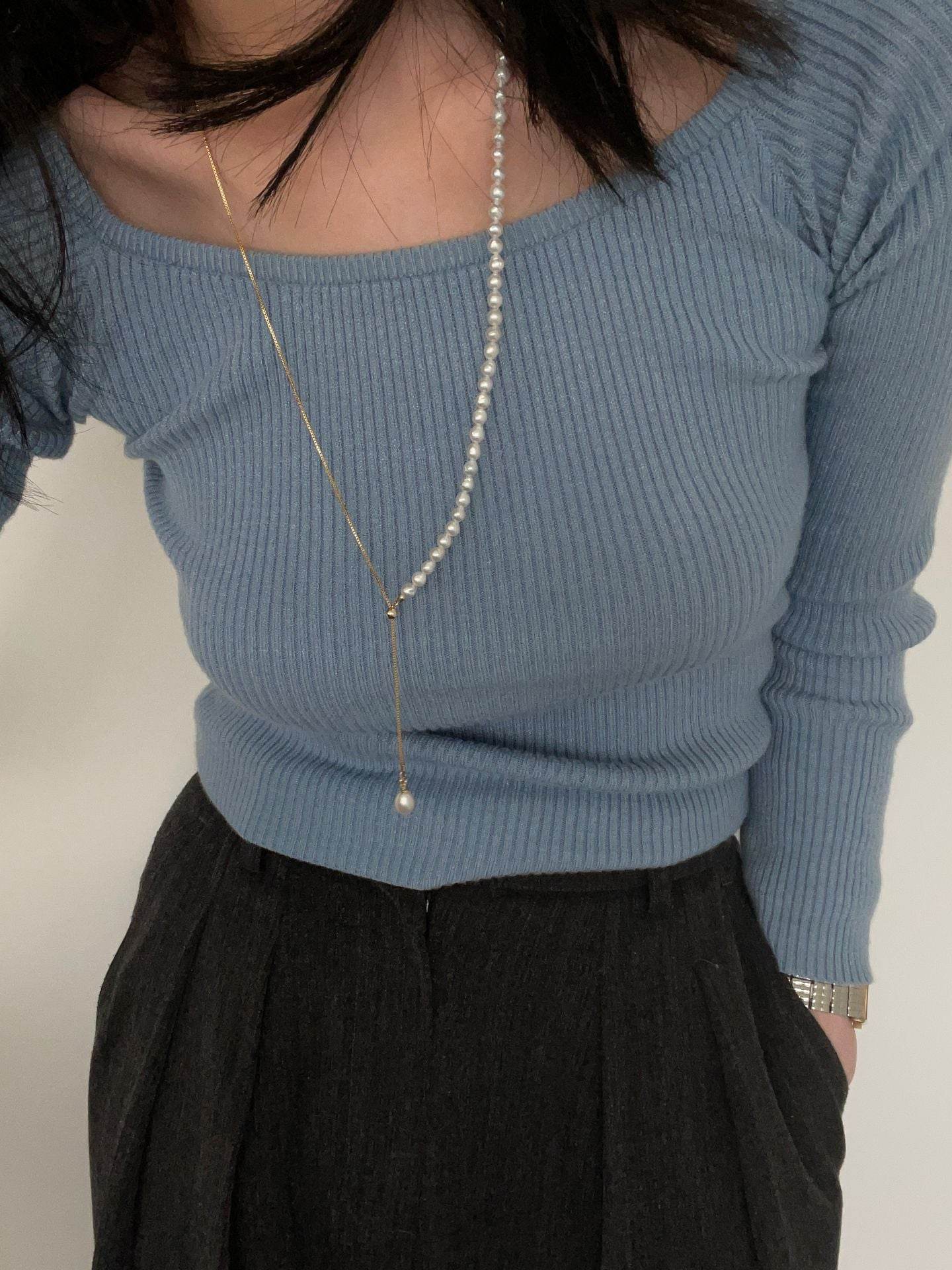 Dual-Length Freshwater Pearl Necklace – 14K Gold-Filled Contrast Chain - SOLIS