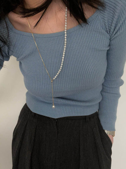 Dual-Length Freshwater Pearl Necklace – 14K Gold-Filled Contrast Chain - SOLIS