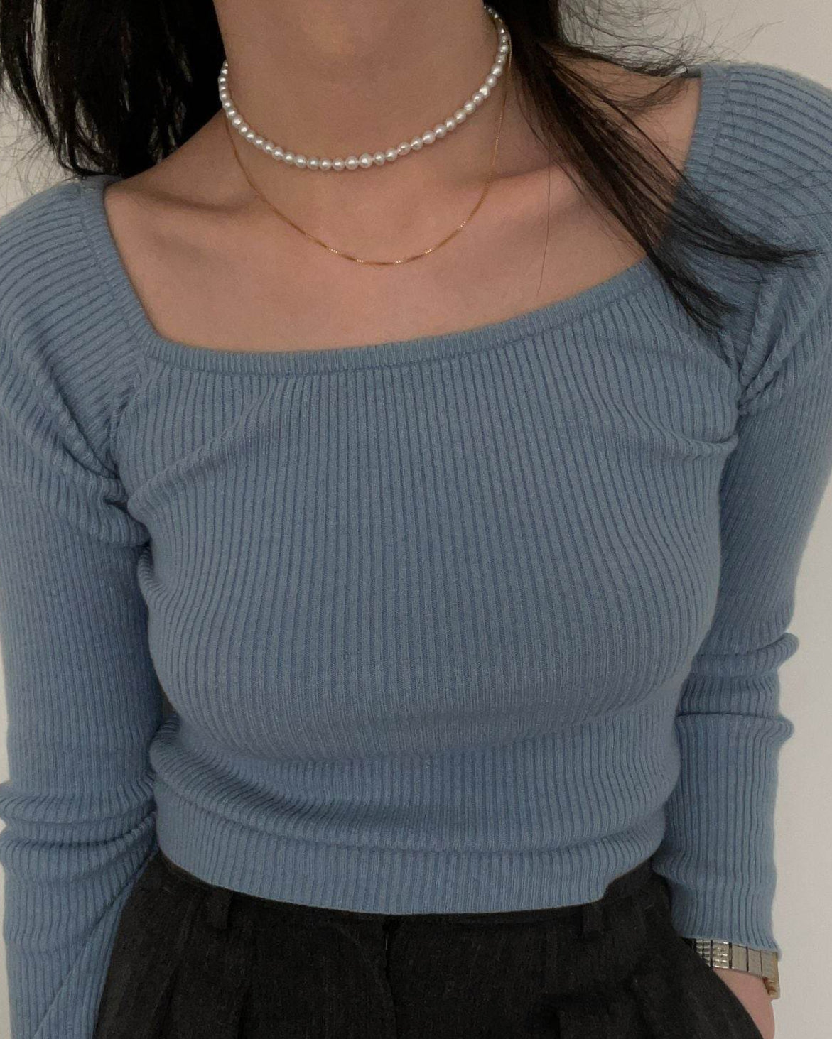 Dual-Length Freshwater Pearl Necklace – 14K Gold-Filled Contrast Chain - SOLIS