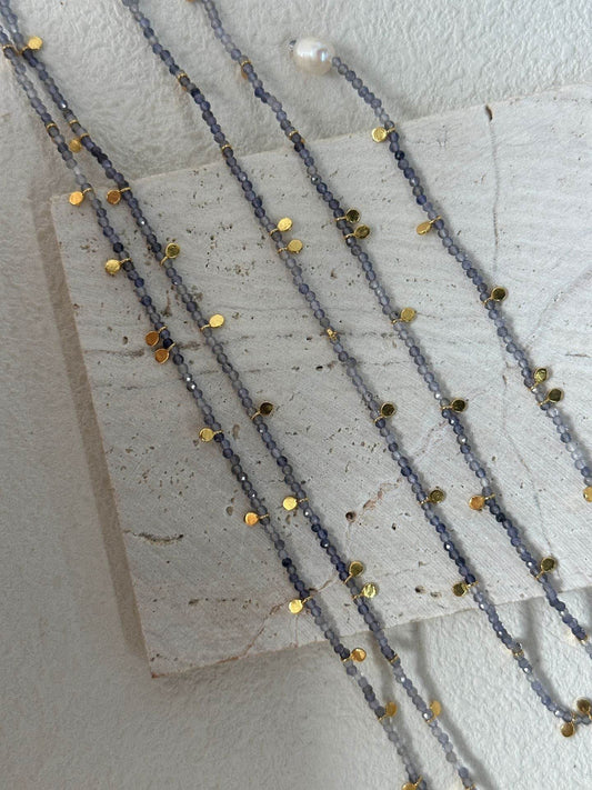 Blue Haze · Dual-Layer Crystal Necklace - SOLIS