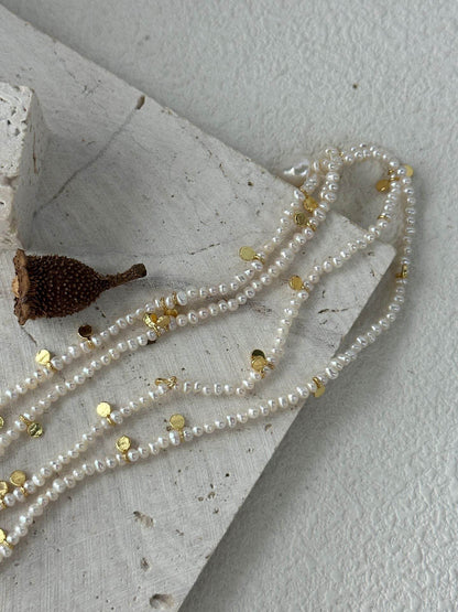 Floating Grace · Dual-Layer Pearl Chain Necklace - SOLIS