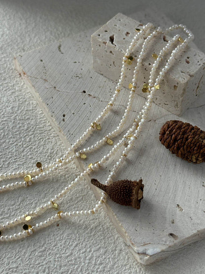 Floating Grace · Dual-Layer Pearl Chain Necklace - SOLIS