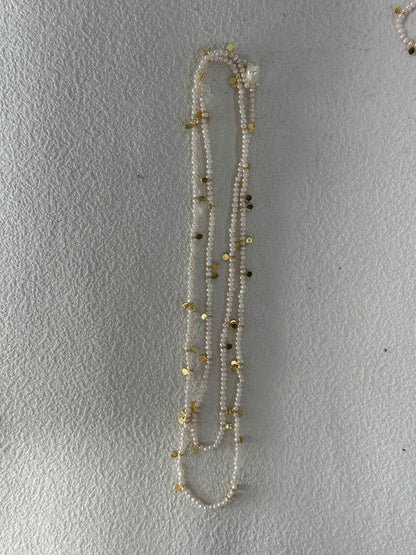 Floating Grace · Dual-Layer Pearl Chain Necklace - SOLIS