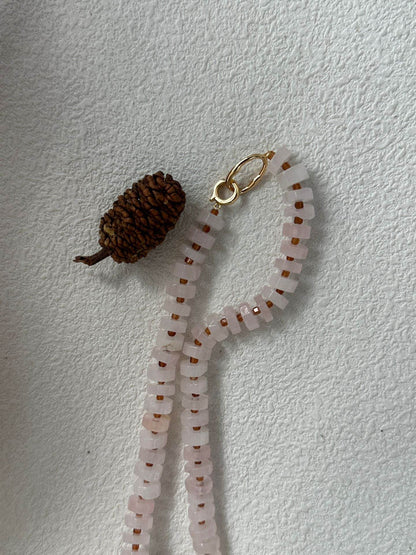 Rose Quartz & Baroque Pearl Statement Choker - SOLIS