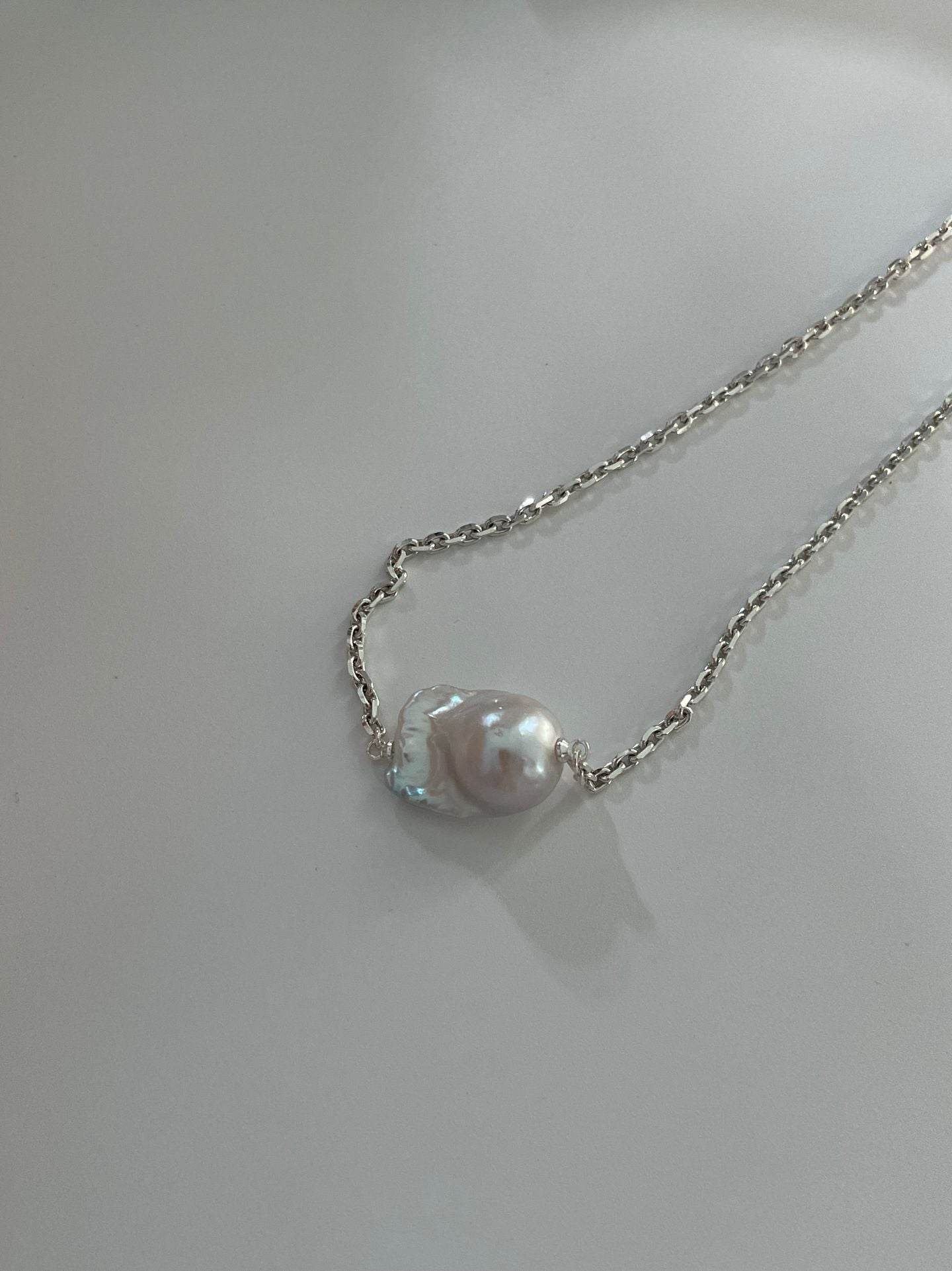 Effortless Standout · Sterling Baroque Pearl Necklace - SOLIS