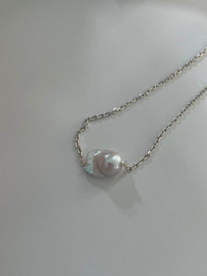 Effortless Standout · Sterling Baroque Pearl Necklace - SOLIS