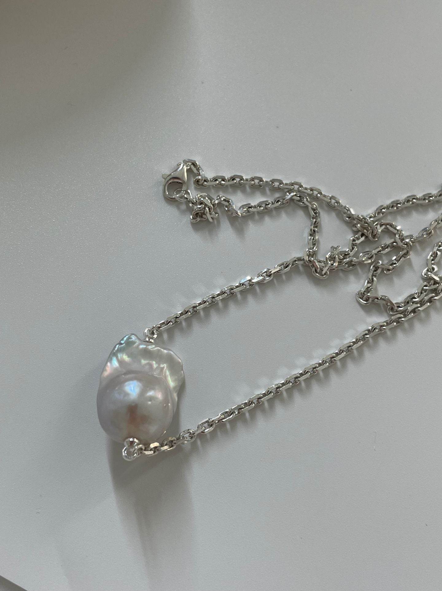 Effortless Standout · Sterling Baroque Pearl Necklace - SOLIS