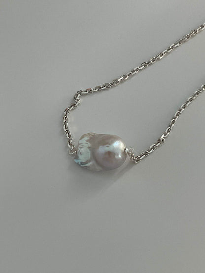 Effortless Standout · Sterling Baroque Pearl Necklace - SOLIS