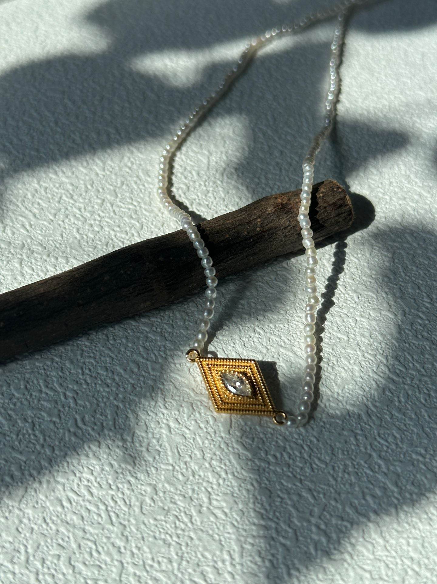 Greek Eye – Pearl Beaded Necklace - SOLIS