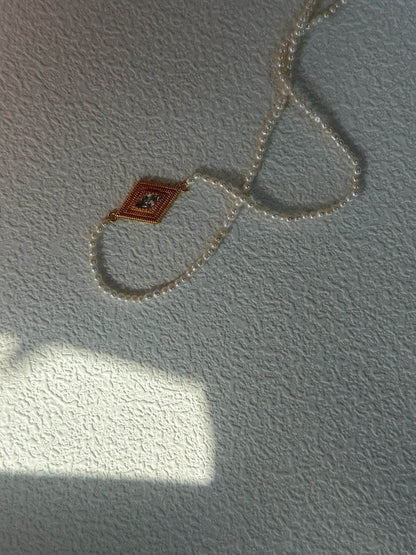 Greek Eye – Pearl Beaded Necklace - SOLIS