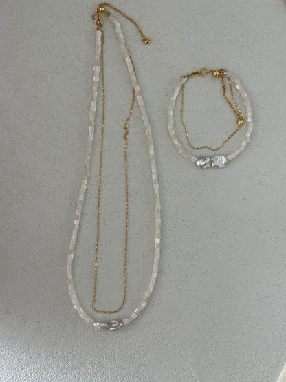 Sugar Shell · Layered Pearl Necklace - SOLIS