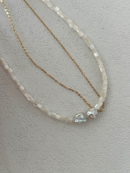Sugar Shell · Layered Pearl Necklace - SOLIS