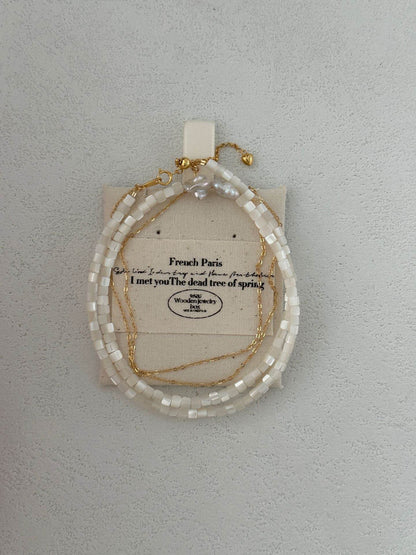 Sugar Shell · Layered Pearl Necklace - SOLIS