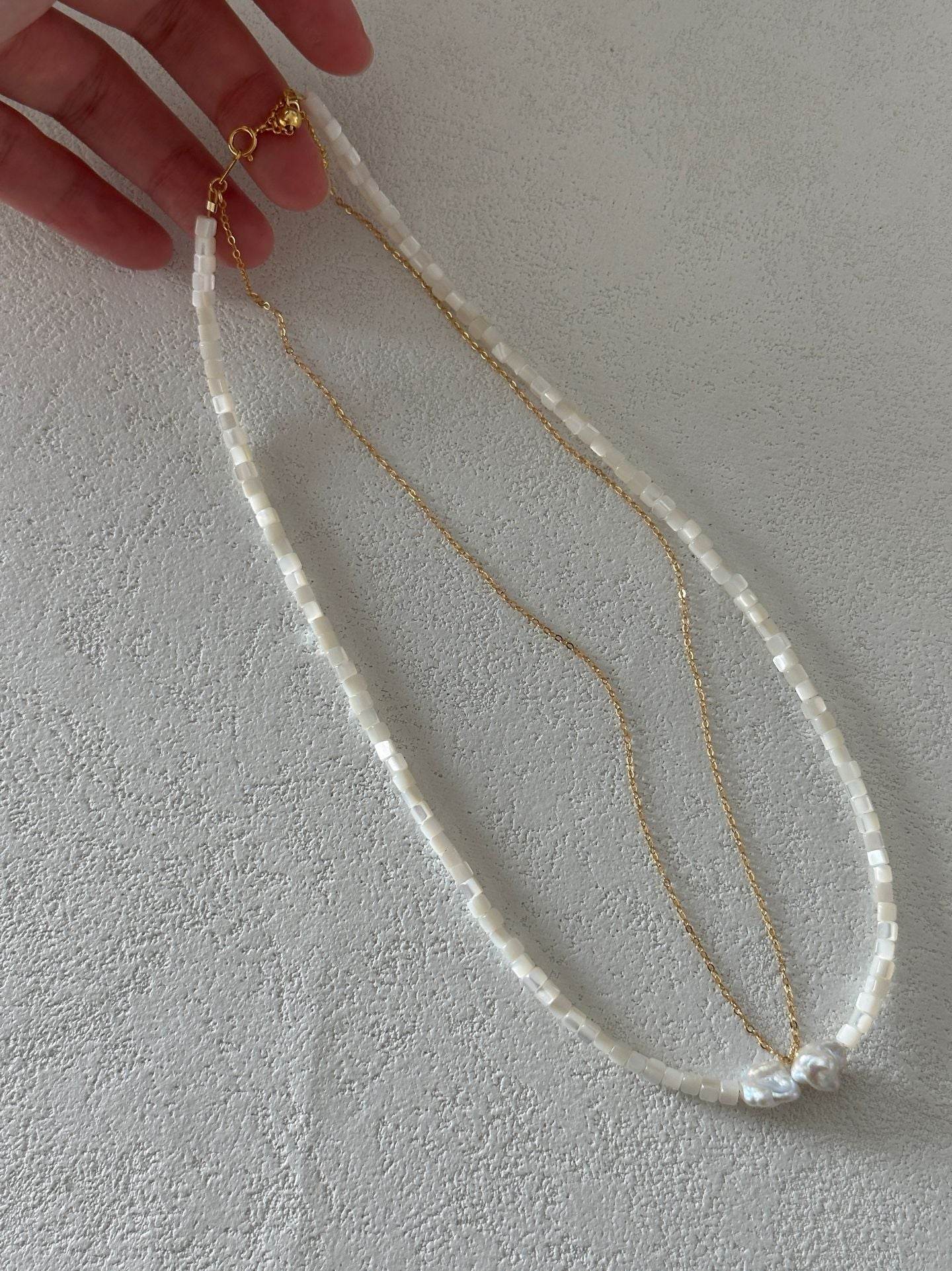 Sugar Shell · Layered Pearl Necklace - SOLIS