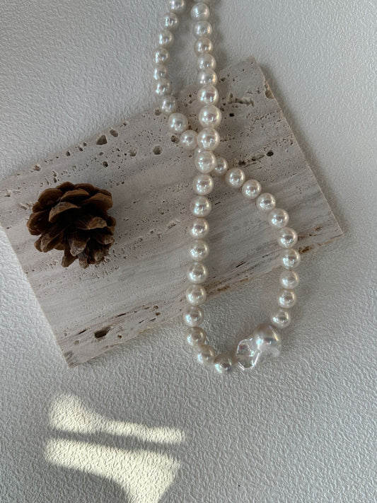 Baroque Freshwater Pearl Necklace (Sterling Silver)