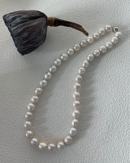 Edison Freshwater Pearl Necklace – Sterling Silver Clasp - SOLIS