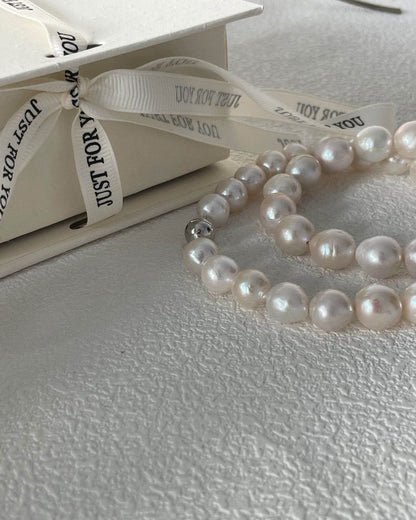 Edison Freshwater Pearl Necklace – Sterling Silver Clasp - SOLIS