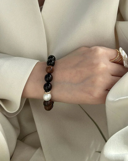 Van Dyke Brown Wood Bead Bracelet - SOLIS MOOD