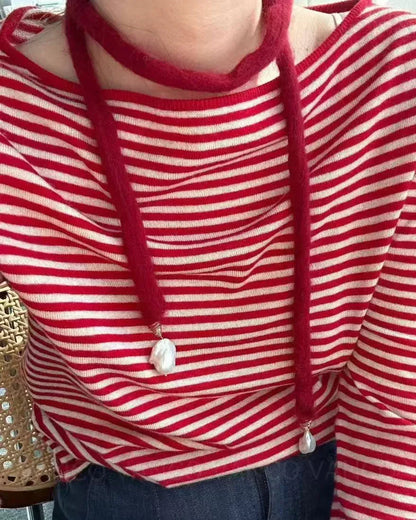 Baroque Angora Red Scarf Necklace - SOLIS MOOD